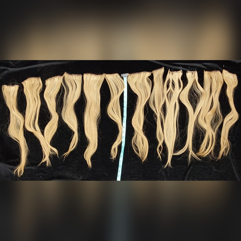 Human Hair Extensions. #3 - Pack of 12 Blonde